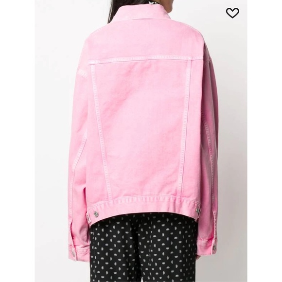 Pink Balenciaga Front embroidered Logo CROPPED Denim Jacket -size xs / 34 - Picture 7 of 8
